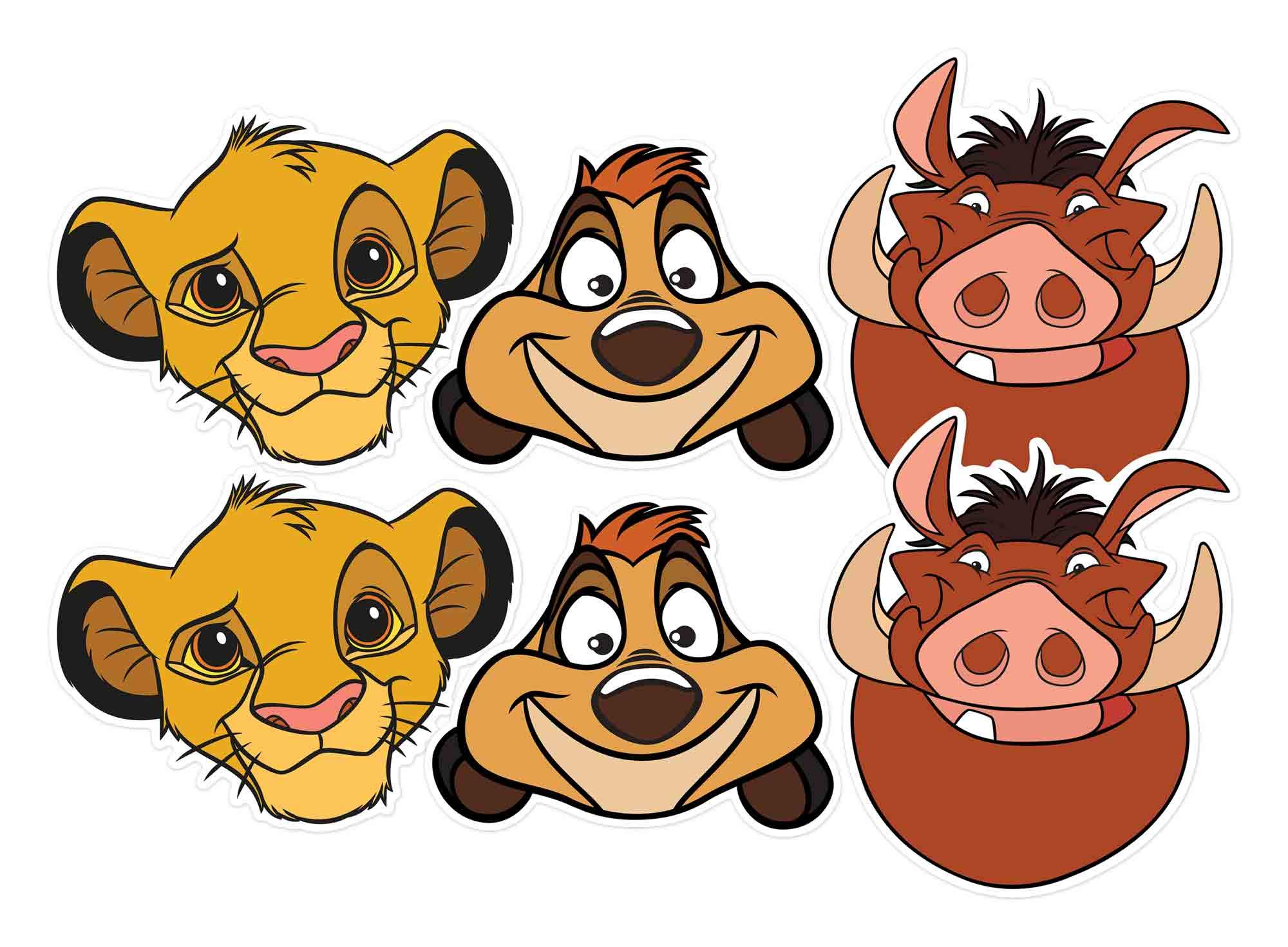 STAR CUTOUTS Ltd Lion King - 6 Pack (Simba x 2, Timon x 2, Pumbaa x 2) - Lion King Six Pack Masks For the Birthdays, Fans & Parties Great Talking Point multicolour
