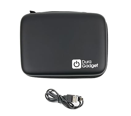 DURAGADGET 2 in 1: Hartschalen-Etui und Datenladkabel für Becker Mamba.4 CE LMU | Mamba.4 LMU Plus Navigationsgeräte