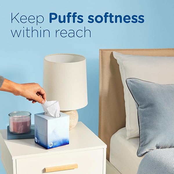 PUFFS FACIAL TISSUE ULTRA SOFT NON-LOTION, 8 RECTANGLE BOXES, 124 FACIAL TISSUES PER BOX, ALLERGIES AND COLDS (PACKAGING MAY VARY)