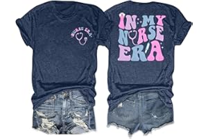 MNLYBABY Women's In My Nurse Era Shirt, Nursing T-Shirt, Blue, S, M, L, XL, XXL