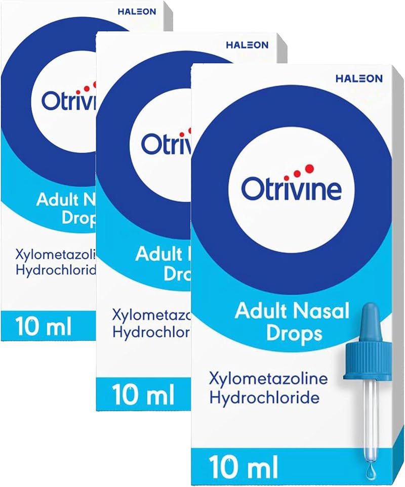 Otrivine Decongestant Nasal Drops 0.1% 3 x 10ml Adult Pack