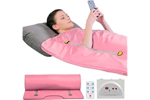 RELOIVE Far Infrared Sauna Blanket for Detoxification, Portable Sauna for Home Detoxification & Relaxation, Infrared Blanket Sauna with 95-176℉ Temp Range (Pink-Basic)…