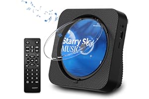 ZYOKATA CD Player Portable Bluetooth 5.1 Desktop CD Player with HiFi Sound Speakers,Remote Control,Dust Cover,LED Display,Boombox FM Radio,USB/AUX for Home,Kids (Black)