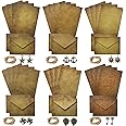 Mililanyo Vintage Paper and Envelopes - 24 Sheets of Antique Looking Papers & 12 Antique Style Envelopes -Classic Aged 6 Uniq
