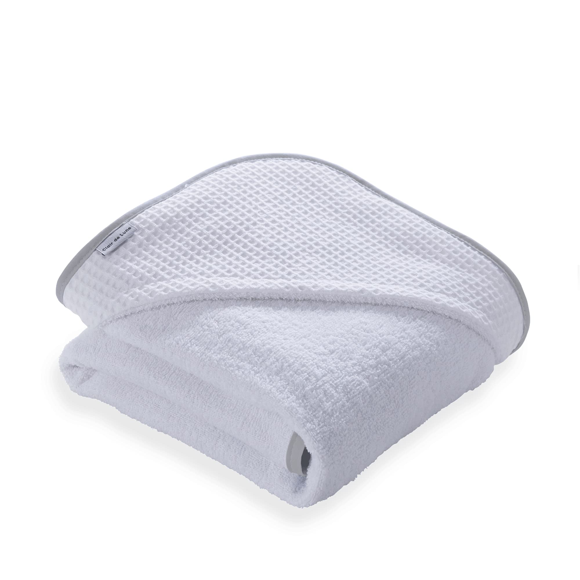 Luxury Waffle Hooded Baby Towel - White