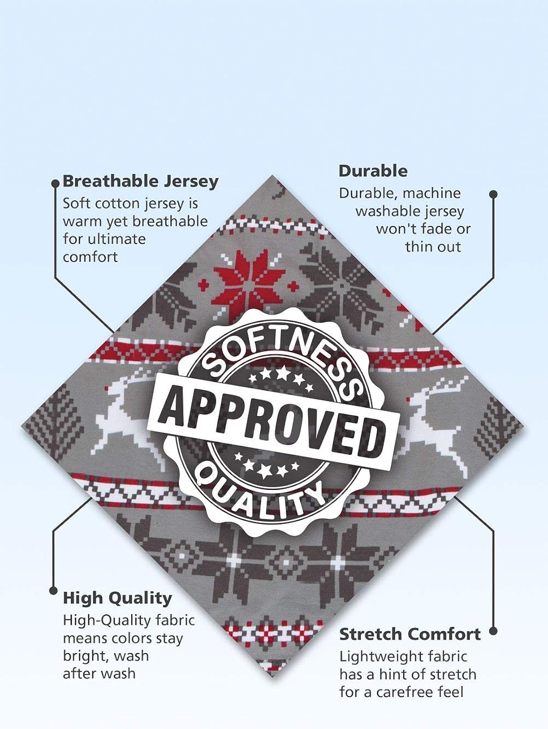 PajamaGram Family Christmas Pajamas Set - Soft Cotton Family Pajamas, Gray: Clothing