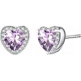 Austrian Crystal Halo Heart Stud Earrings for Women Fashion 925 Sterling Silver Hypoallergenic Jewelry