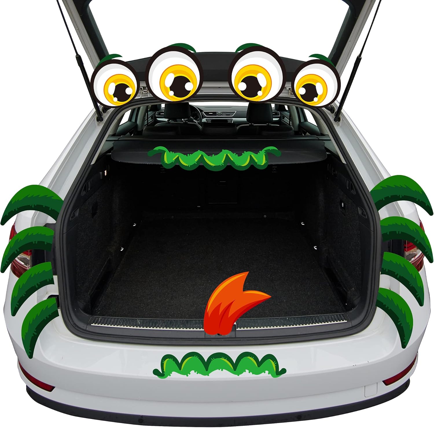 Garage Door Decorations - JOYIN Halloween Trunk or Treat with Spider Design, Car Archway Garage Decoration with Huge Eyes, Tongue, Fangs, Legs and Dot Glue