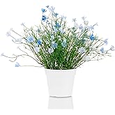 Blafrozzing Artificial Babys Breath Potted Fake Plants with Flowers Faux Plants Indoor for Home Office Bookshelf Table Room Decor (Blue)