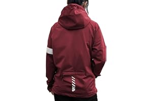 Wulibike Cycling Jackets for Womens Running Jacket Winter Thermal Reflective Hoodie Windproof Coat With 6 Pockets