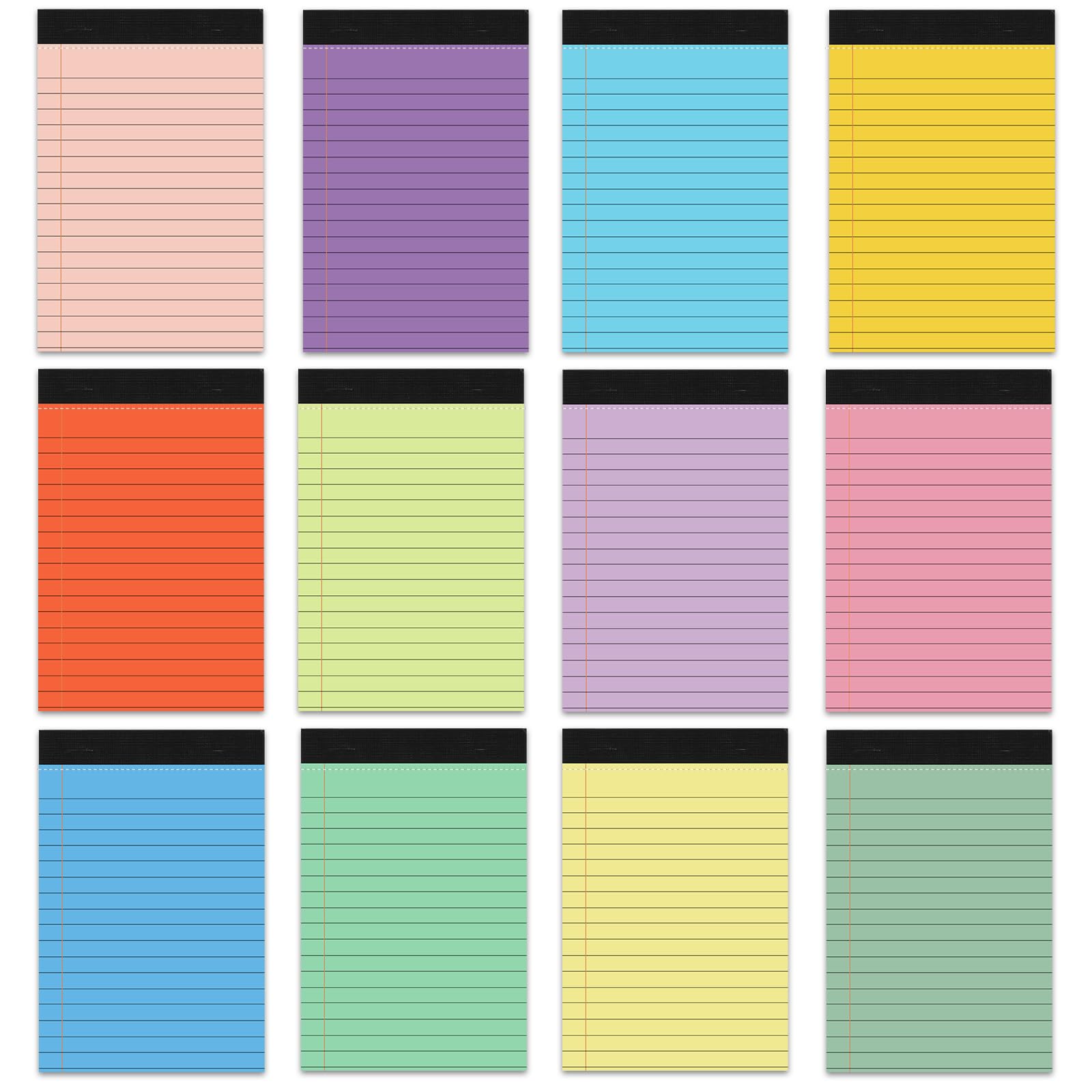 Photo 1 of gisgfim 12 PCS 4" x 6" Small Legal Pad College Ruled Lined Mini Legal Pad 80 GSM Colorful Law Memo Pads 30 Sheets Memo & Scratch Pads for Home Office School Work Business To Do List Grocery List