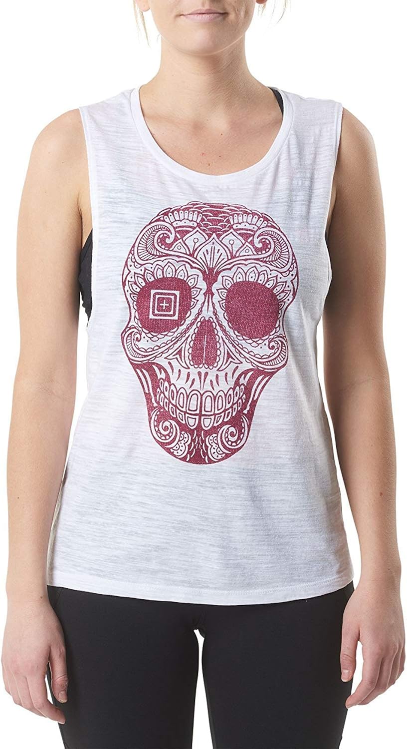 5.11 Tactical Women's Sugar Scope Tank Top, Polyester Fabric, Wrinkle-Resistant, Style 31018DT (X-Small, White): Clothing