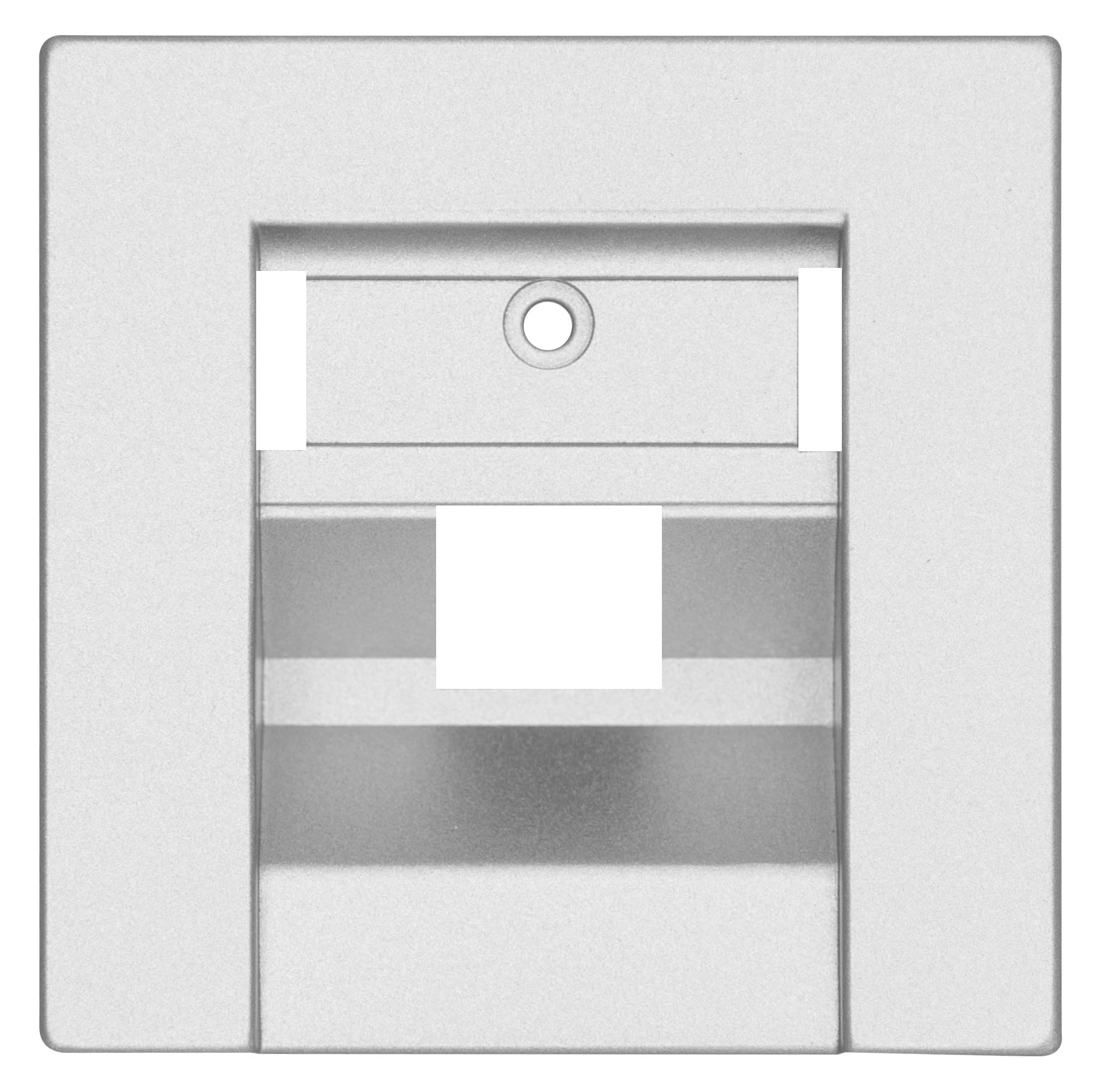 OPUS® 55 Cover for ISDN/Data Connection Sockets, 1 Socket, Colour: Aluminium, Silver, Silky Gloss