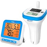 TempPro TempAir Solar Pool Thermometer Floating with Waterproof Sensor | 500FT, 0.9&deg;F Accuracy, IPX8 Sensor, Larger Display, Digital Floating Pool Thermometer Wireless for Cold Plunge, Hot Tub, Spa