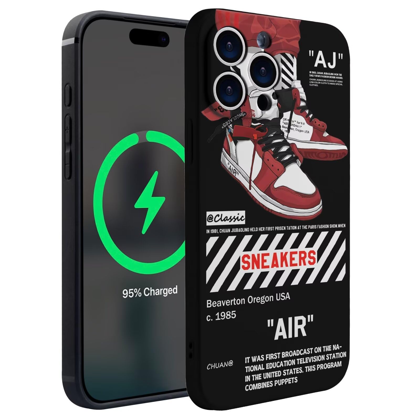 danduolai Cool Phone Case for iPhone 16 Pro Case for Boys Men Basketball Sneaker Design Shockproof Street Aesthetic Designer Case Full Body Drop Protection Compatible with iPhone 16 Pro Case