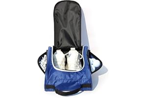 XIANFENGNIAO Golf Shoe Bag for Men and Women, Outdoor Zippered Carrier Shoe Bags with Ventilation and 3 External Pockets for golf accessories, Great Golf Gift for Men or Women(Blue)