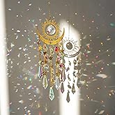 H&D HYALINE & DORA Crystal Sun Catcher Sun and Moon Suncatcher for Windows Hanging Indoor Outdoor Light Catcher for Home & Garden Decor
