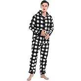 Dodheah Unisex Adult Onesie Women Men Pajamas Zipper Jumpsuit Hooded One Piece Sleepwear Family Christmas Costume
