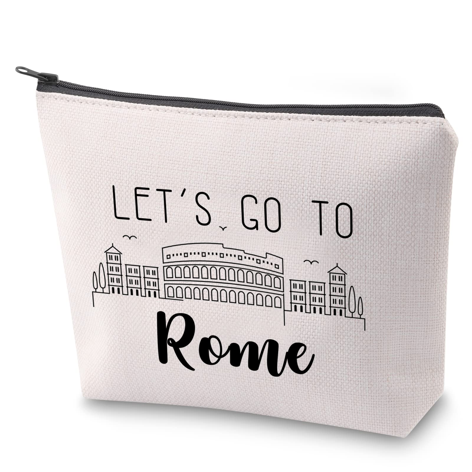 Rome Trip Travel Case Rome Lover Cosmetic Bag Rome Travel Vacation Gift Let’s Go to Rome Makeup Bag with Zipper Roma Journey Together Gift (Rome)
