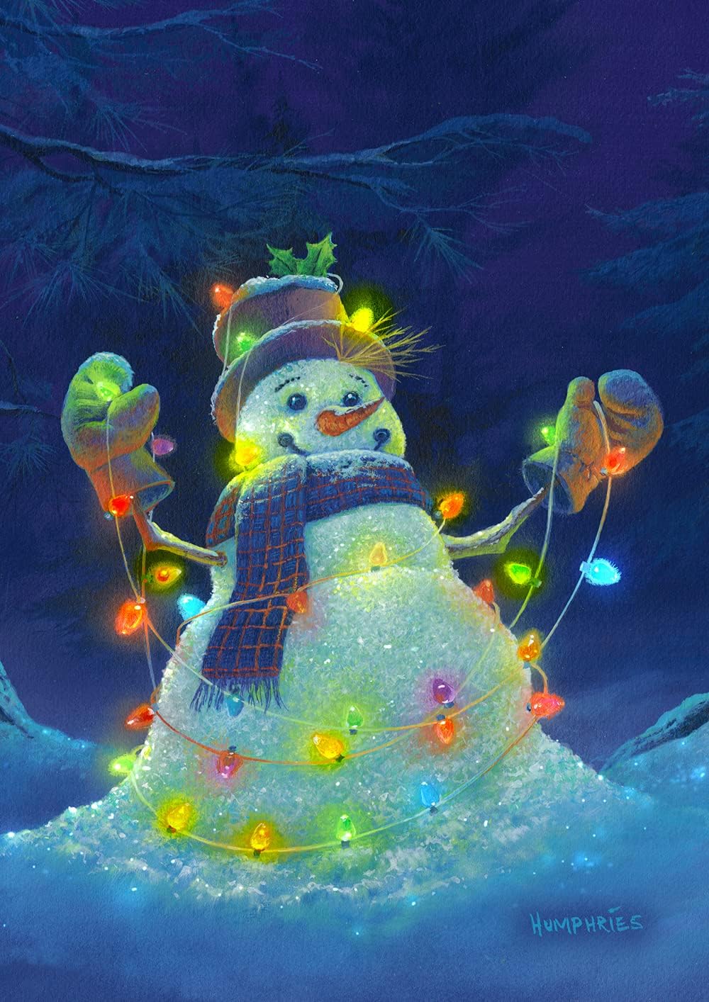 Flags - Toland Home Garden 119631 Glowman Snowman Winter Garden Flag 12x18 Inch Double Sided For Outdoor Christmas House Yard Decoration