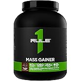 Rule 1 Proteins Mass Gainer, Chocolate Fudge, 8 Servings | High-Calorie Weight Gain Formula with 1,220+ Calories, 250g+ Complex Carb Blend, 40g All-Whey Protein Per Serving