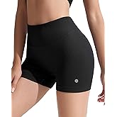 RIOJOY Gym Shorts Women, 4‘’ Seamless Workout Shorts for Women, Tummy Control No Front Seam Yoga Running Biker Athletic Short