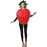 Rasta Imposta Get Real Strawberry Costume Fruit Food Dress Up Party Cosplay Halloween Costumes, Adult One Size