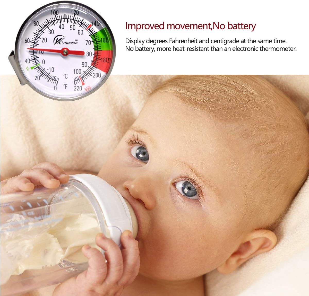 KT THERMO Instand Read 2-Inch Dial Thermometer,Best For The Coffee Drinks,Chocolate Milk Foam: Home & Kitchen