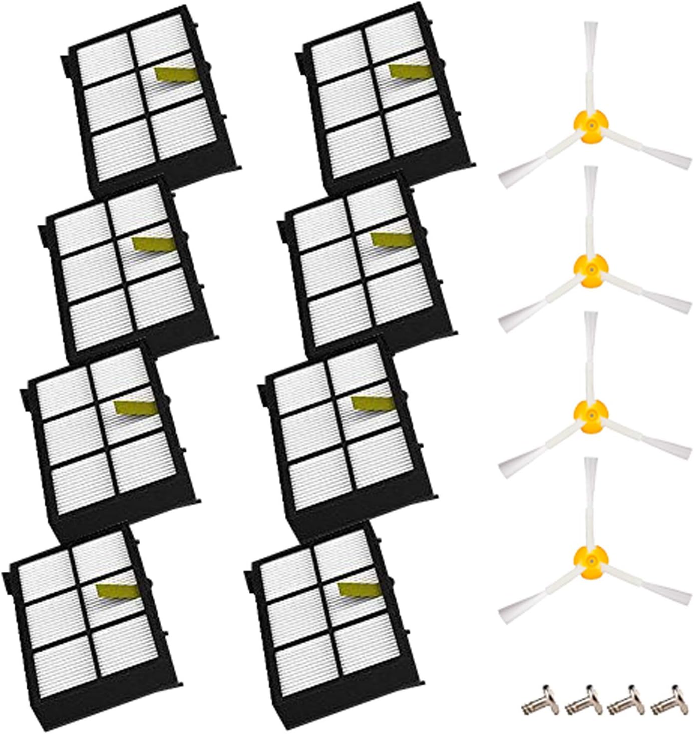 Amyehouse 12pcs Replenishement Kit for iRobot Roomba 800 900 Series 805 860 870 871 880 890 960 980 Vacuum Accessories, Replacement Parts with 2 Set Extractors 4 Filters 4 Side Brushes & Screws: Home & Kitchen