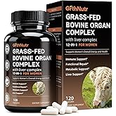 Beef Liver Capsules with Tudca - Beef Organ Supplement for Women Liver, Kidney, Heart, Uterus Tissue – Support Liver Health & Detox, Energy, Women’s Health & Hormonal Balance, Grass Fed, Non-GMO