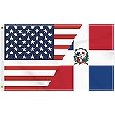 3×5 FT USA Dominican Friendship Flag, Large 150D America Dominicana Outdoor Banner,Double Side Printing American Decor For Patio Garden With Brass Gromment