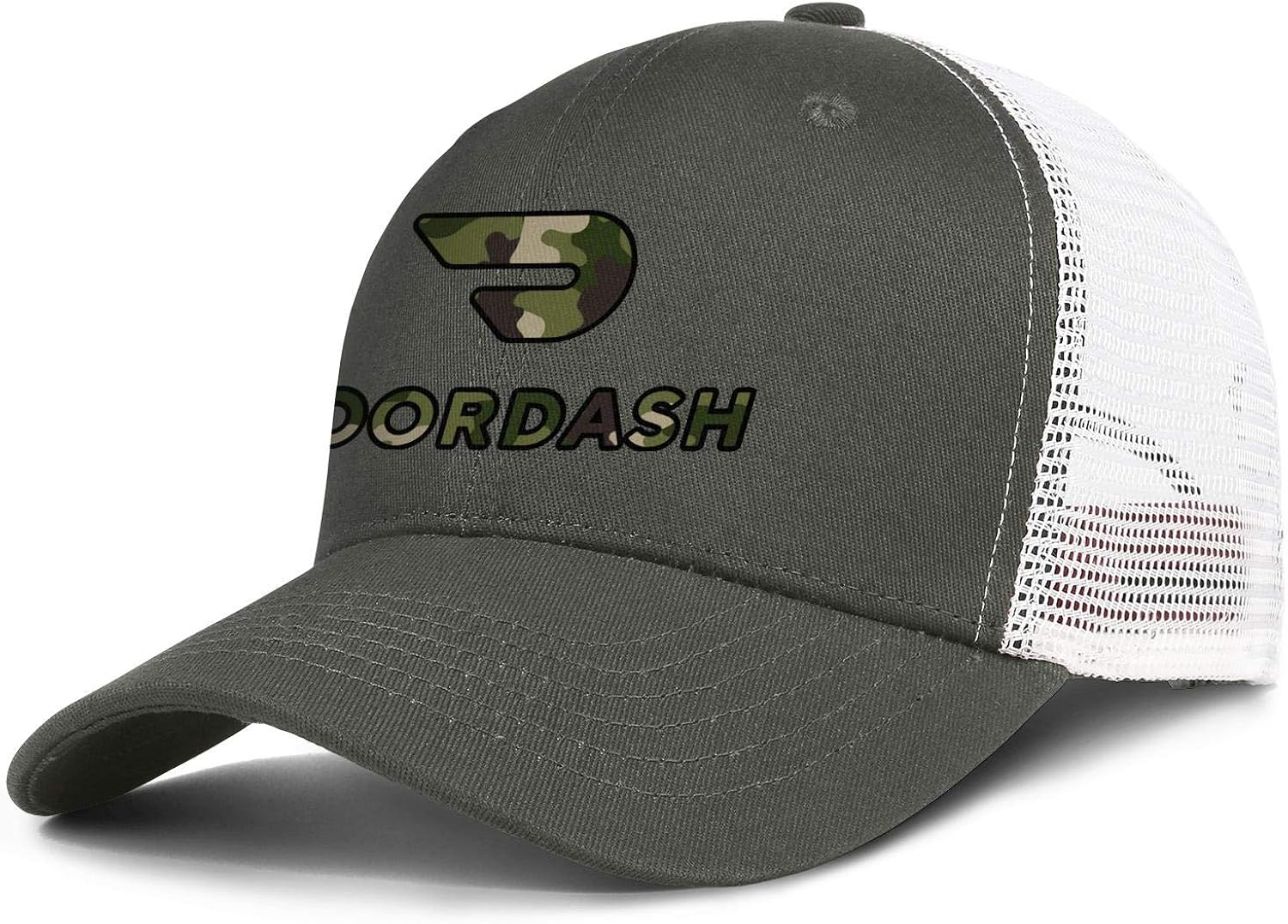Mens Trucker Hats Cricket Fashion Doordash-Distressed-Black-Logo- Vintage Baseball Cap Unique Womens Caps