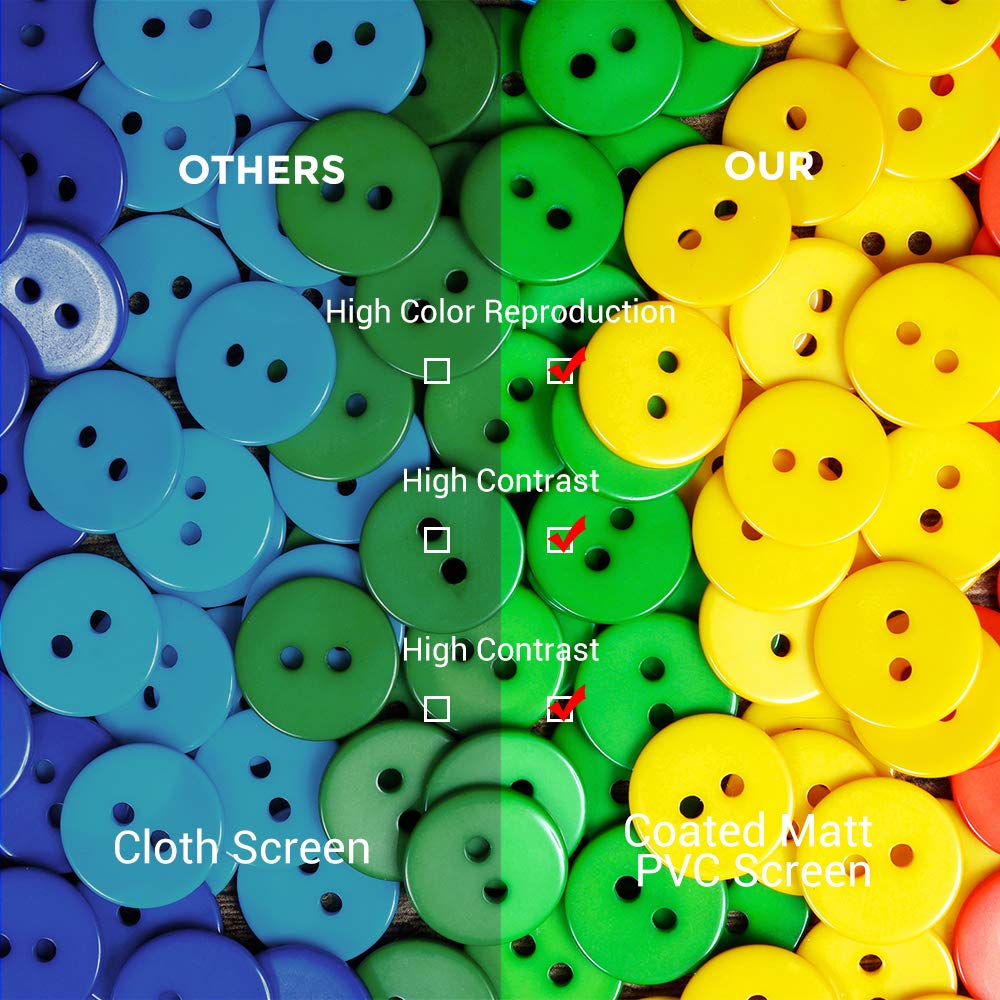 Projector Screen, 120 Inch Portable HD 16:9 Projection Screen Diagonal Foldable Indoor Outdoor Movie Screen with PVC Material