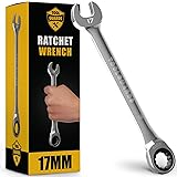 TOOLGUARDS 17mm Wrench - Ratcheting Wrench - Slim