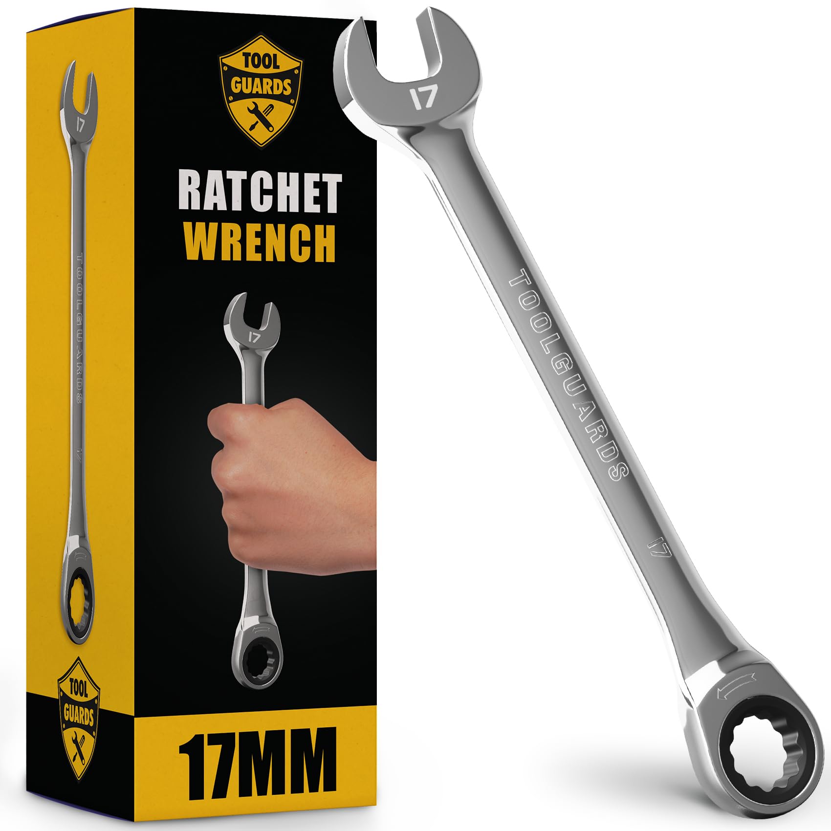 TOOLGUARDS 17mm Wrench - Ratcheting Wrench - Slim