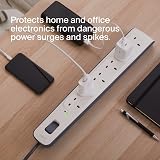 Belkin 6 Outlet Surge Protection Strip 2m Power Cord White 650 J view 2