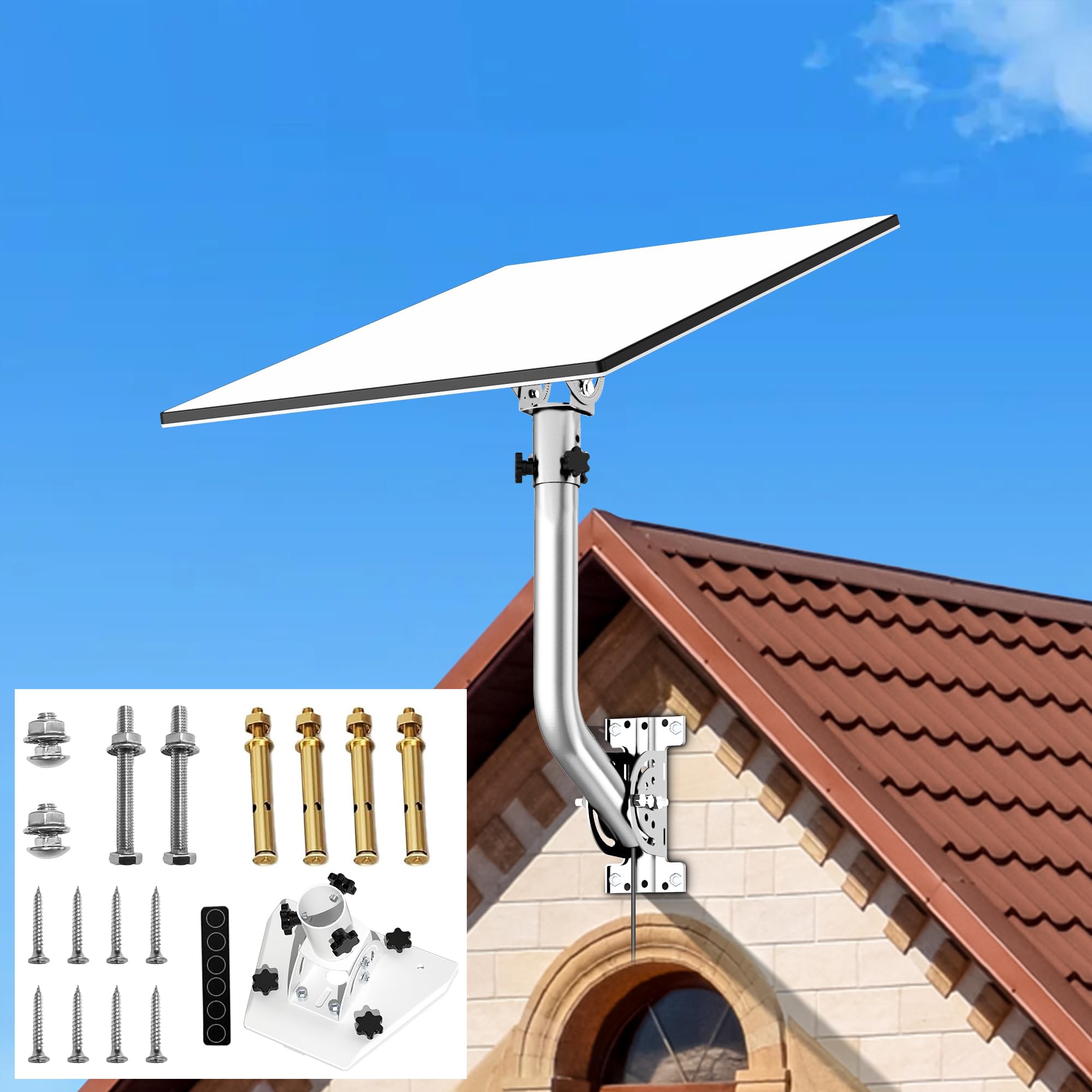 Photo 1 of Gen 3 Starlink Mount for Wall, Heavy Duty Pole Mount, 360° Adjustable Starlink Gen 3 Mounts with Pipe Adapter, Gen3 Mounting Kit for Roof, Eave, Star Link Internet Satellite Kit