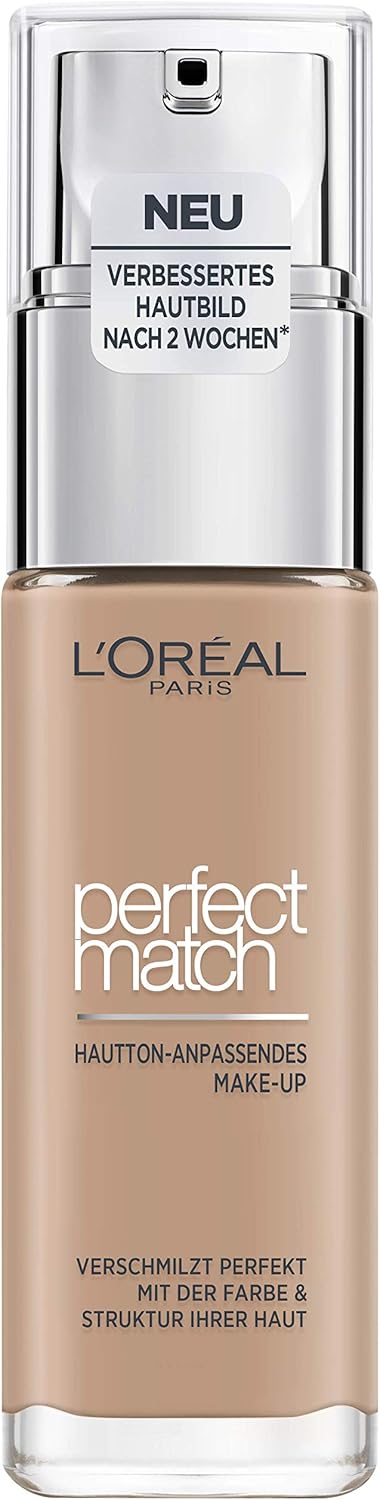 LOréal Paris Make up, liquid foundation with hyaluronic acid and aloe vera, perfect match make-up, no. 3.R/3.C cool undertone, 30 ml