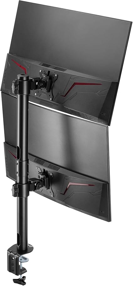 Amazon Co Jp Avlt 34インチ 垂直 ウルトラワイド モニターマウントスタンド 2つの積み重ねたポンドスクリーン 高耐久ポールに作業スペースを節約 高さを微調整する傾き回転調整 Cクランプとグロメットマウントベース パソコン 周辺機器