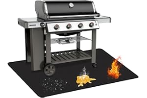 Rumlick 60 x 40 inch Under Grill Mats for Outdoor Grill, Oil and Waterproof, Double-Sided Fireproof Fire Pit Fireplace Outdoor BBQ Mat for Protecting Deck and Lawn