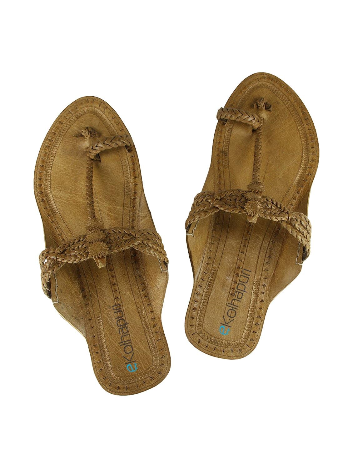 ekolhapuri beautiful four braided classic authentic handmade genuine leather kolhapuri chappal for women