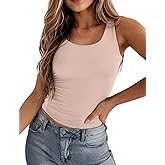 Zeagoo Women's Double Lined Square Neck Tank Top Sleeveless Basic Crop Tops Trendy Going Out Tops