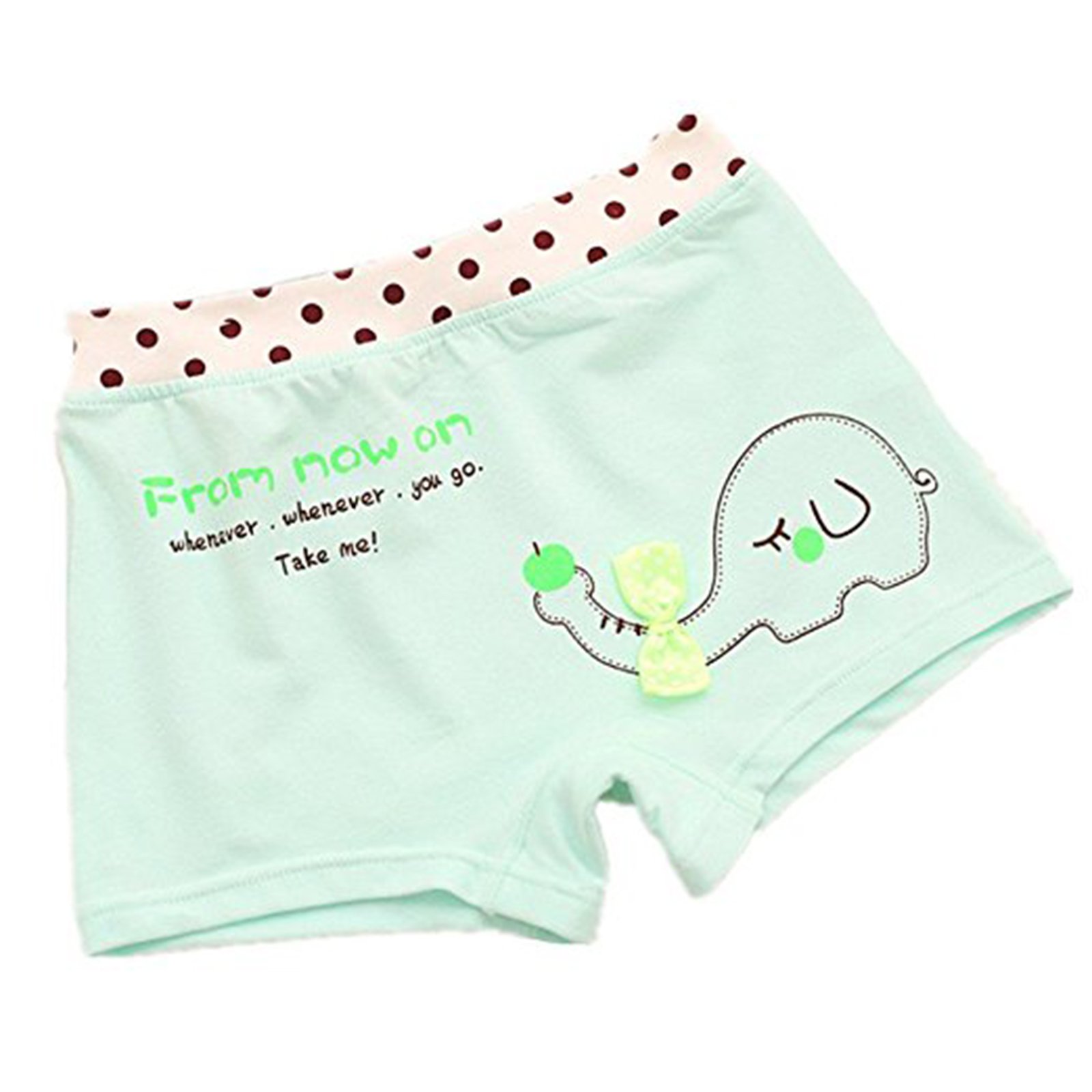 BOBO Kids Little Girls\' Elephant Boyshort Hipster Toddler Panties Cotton kids Underwear (Pack of 5) Size 5-7 Years