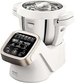 Krups Prep&Cook Multifunktions- Küchenmaschine HP5031 | 1550 Watt | bis zu 12.000 U/min | mit Kochfunktion | Weiß/ Edelstahl