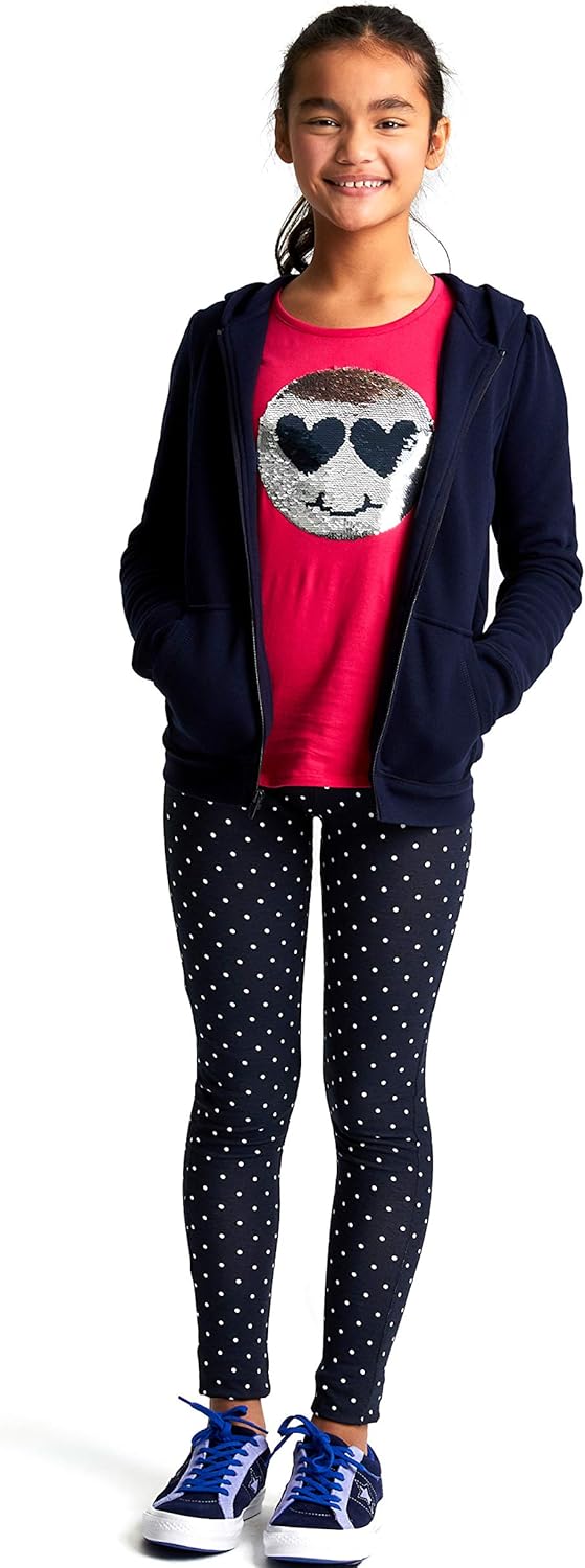 French Toast Girls' Zip Front Fleece Hoodie: Clothing