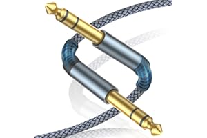 sweguard 1/4 Inch TRS Instrument Cable [1-Pack 20ft], Straight 6.35mm Male Jack Stereo Audio Interconnect Cord, 6.55 Balanced