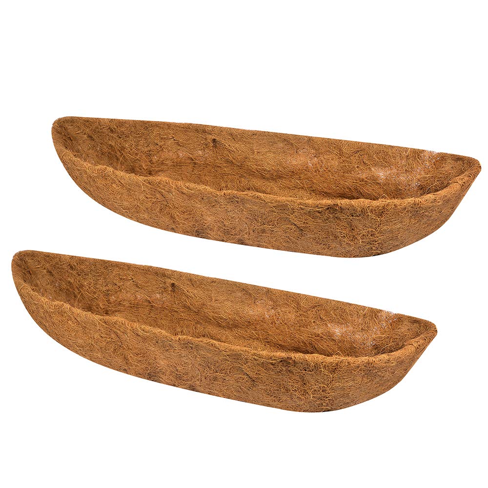 Tingmei 24 Inch Half Moon Shape Thicker Trough Planter Liner for Window Box(2 Pieces of Pack)