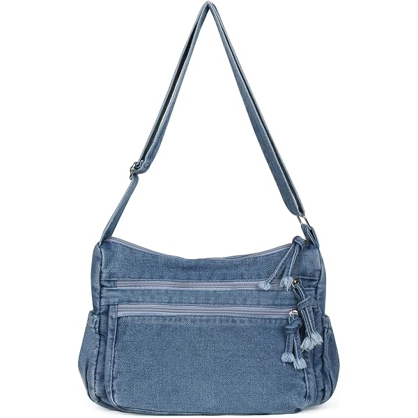 YANPLS Denim Hobo Shoulder Bag - Light Blue Crossbody Purse For Women With Multiple Pockets - View #4