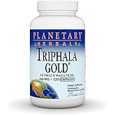 Planetary Herbals Triphala Gold 550mg Cleanser & Tonifier Extra Strength Ayurvedic - 120 Veggi Caps