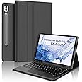 Keyboard Case for Samsung Galaxy Tab 12.4 inch & Galaxy Tab S10 Plus 2024/S9 FE Plus 2023/S9 Plus 2023-7 Color Backlit Detachable Smart Touchpad Keyboard Cover with S Pen Holder,Black-NonBacklit
